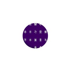 Purple Flower Floral Star White 1  Mini Magnets by Mariart