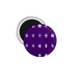 Purple Flower Floral Star White 1 75  Magnets by Mariart