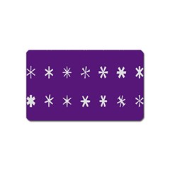 Purple Flower Floral Star White Magnet (name Card) by Mariart