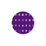 Purple Flower Floral Star White Golf Ball Marker (10 pack) Front