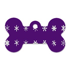 Purple Flower Floral Star White Dog Tag Bone (two Sides)