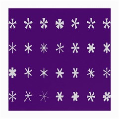 Purple Flower Floral Star White Medium Glasses Cloth by Mariart