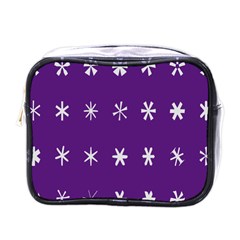 Purple Flower Floral Star White Mini Toiletries Bags by Mariart