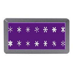 Purple Flower Floral Star White Memory Card Reader (mini)