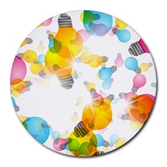 Lamp Color Rainbow Light Round Mousepads by Mariart