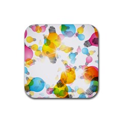 Lamp Color Rainbow Light Rubber Coaster (square) 