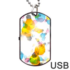 Lamp Color Rainbow Light Dog Tag Usb Flash (one Side) by Mariart