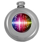 Music Data Science Line Round Hip Flask (5 oz) Front