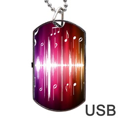 Music Data Science Line Dog Tag Usb Flash (one Side) by Mariart