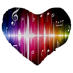 Music Data Science Line Large 19  Premium Heart Shape Cushions