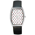 Sage Apple Wrap Smile Face Fruit Barrel Style Metal Watch Front