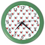 Sage Apple Wrap Smile Face Fruit Color Wall Clocks Front