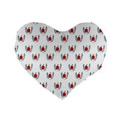 Sage Apple Wrap Smile Face Fruit Standard 16  Premium Heart Shape Cushions