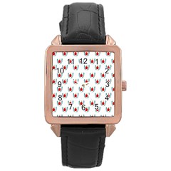 Sage Apple Wrap Smile Face Fruit Rose Gold Leather Watch  by Mariart