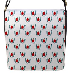 Sage Apple Wrap Smile Face Fruit Flap Messenger Bag (s) by Mariart