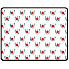 Sage Apple Wrap Smile Face Fruit Double Sided Fleece Blanket (medium)  by Mariart