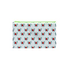 Sage Apple Wrap Smile Face Fruit Cosmetic Bag (xs) by Mariart