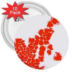 Red Spot Paint 3  Buttons (10 pack) 