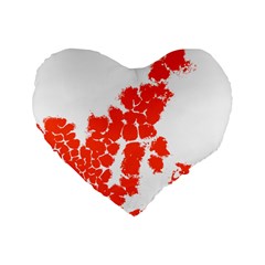 Red Spot Paint Standard 16  Premium Heart Shape Cushions