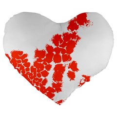 Red Spot Paint Large 19  Premium Heart Shape Cushions