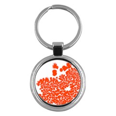 Red Spot Paint White Polka Key Chains (round)  by Mariart