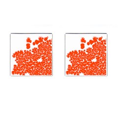 Red Spot Paint White Polka Cufflinks (square) by Mariart