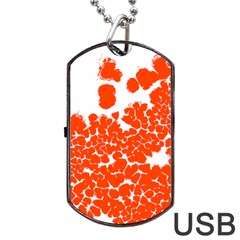 Red Spot Paint White Polka Dog Tag Usb Flash (two Sides)