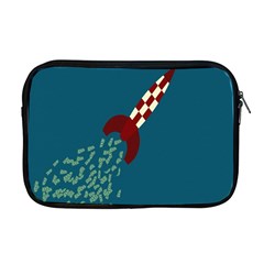 Rocket Ship Space Blue Sky Red White Fly Apple MacBook Pro 17  Zipper Case