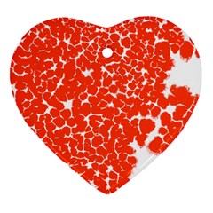 Red Spot Paint White Ornament (Heart)