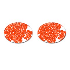 Red Spot Paint White Cufflinks (Oval)