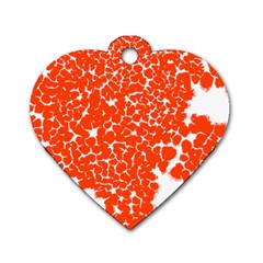 Red Spot Paint White Dog Tag Heart (Two Sides)