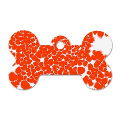 Red Spot Paint White Dog Tag Bone (One Side)