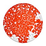 Red Spot Paint White Round Filigree Ornament (Two Sides) Front