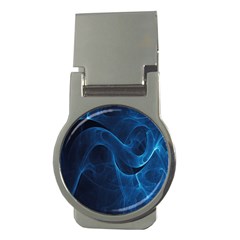 Smoke White Blue Money Clips (round)  by Mariart