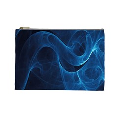 Smoke White Blue Cosmetic Bag (large) 