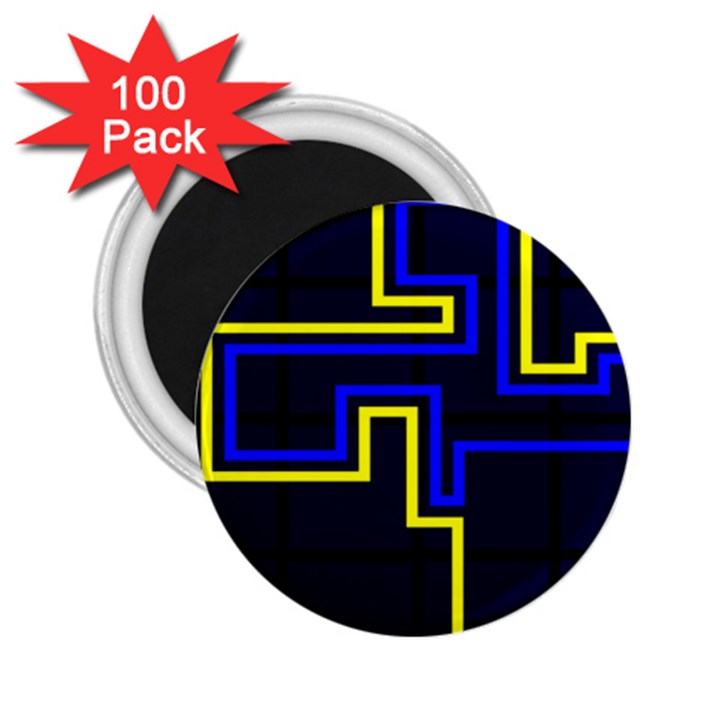 Tron Light Walls Arcade Style Line Yellow Blue 2.25  Magnets (100 pack) 