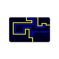 Tron Light Walls Arcade Style Line Yellow Blue Magnet (name Card)