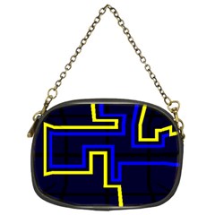 Tron Light Walls Arcade Style Line Yellow Blue Chain Purses (one Side) 