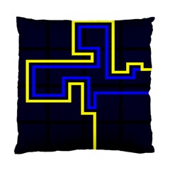 Tron Light Walls Arcade Style Line Yellow Blue Standard Cushion Case (two Sides)