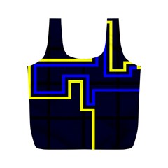 Tron Light Walls Arcade Style Line Yellow Blue Full Print Recycle Bags (m) 