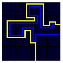 Tron Light Walls Arcade Style Line Yellow Blue Large Satin Scarf (square) by Mariart