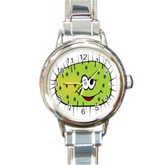 Thorn Face Mask Animals Monster Green Polka Round Italian Charm Watch by Mariart