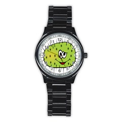 Thorn Face Mask Animals Monster Green Polka Stainless Steel Round Watch