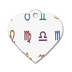 Twelve Signs Zodiac Color Star Dog Tag Heart (one Side) by Mariart