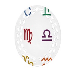 Twelve Signs Zodiac Color Star Ornament (oval Filigree)