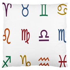 Twelve Signs Zodiac Color Star Large Flano Cushion Case (one Side) by Mariart