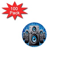 Sound System Music Disco Party 1  Mini Buttons (100 Pack) 