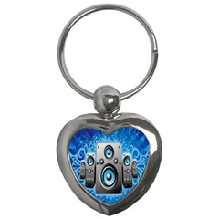 Sound System Music Disco Party Key Chains (heart)  by Mariart