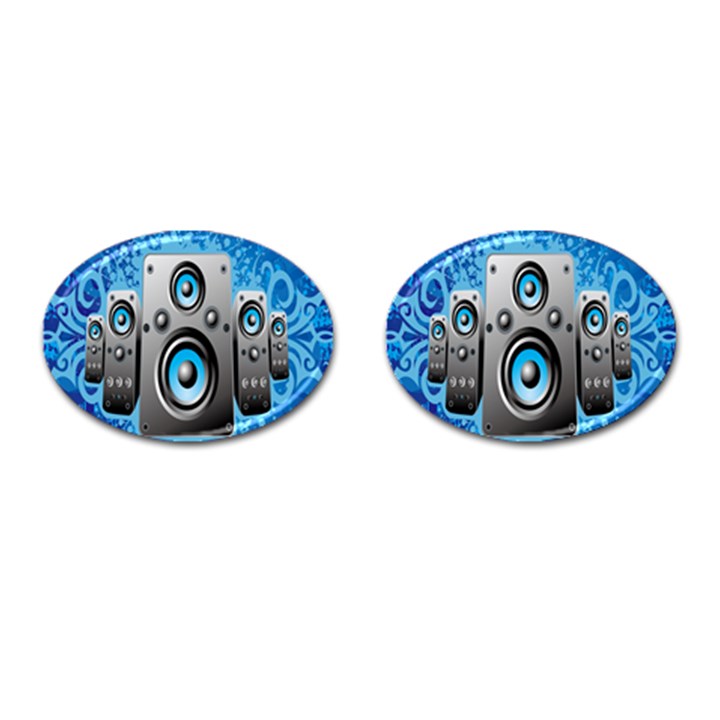 Sound System Music Disco Party Cufflinks (Oval)