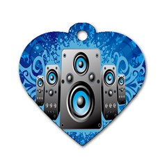 Sound System Music Disco Party Dog Tag Heart (one Side)